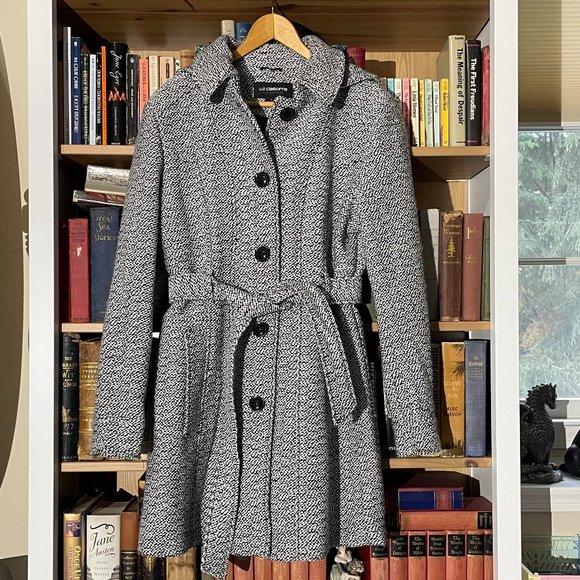Liz Claiborne hooded tweed outerwear jacket - Picture 1 of 4